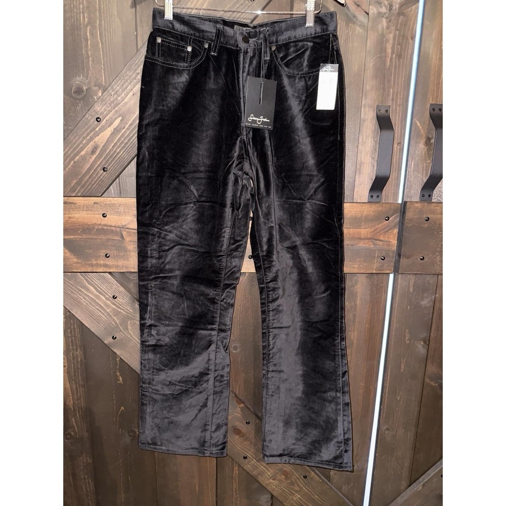 Y2K Hip Hop Sean John‎ NEW Pants Mens 30 Black Crushed Velvet Studded Pocket